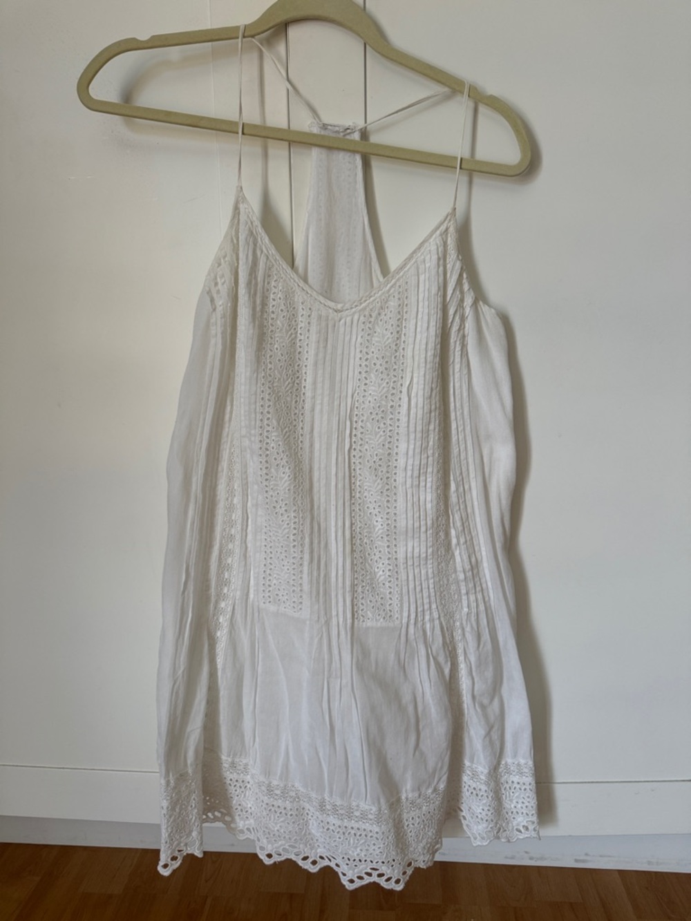 Club Monaco cotton and lined White Eyelet Tank Dress